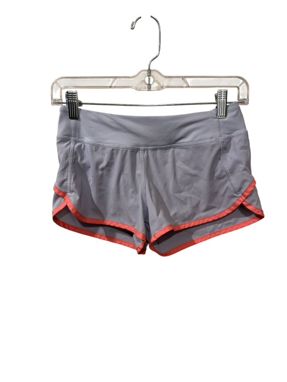 Lululemon Ivivva Gray & Coral Athletic Shorts With Back Zip Pocket Youth Size 12